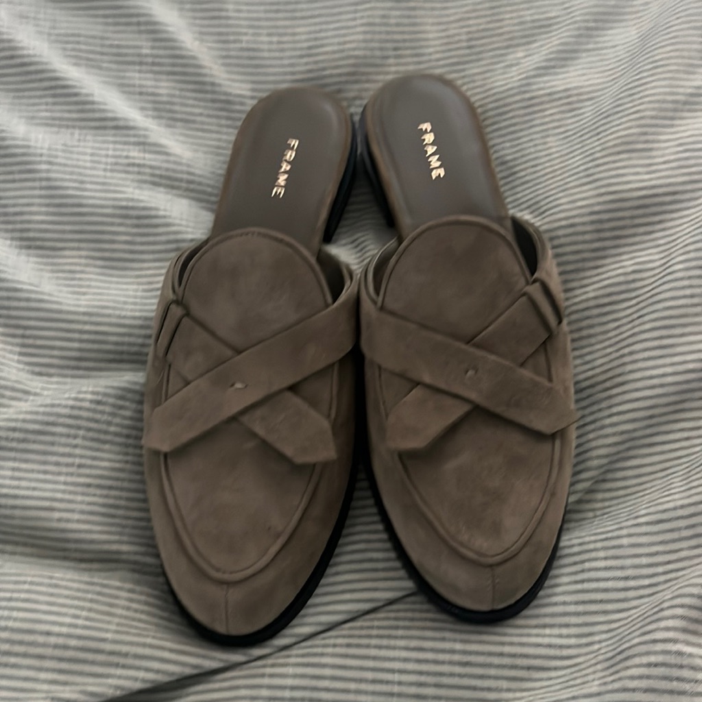 Frame Real Leather Green Slip On Shoes